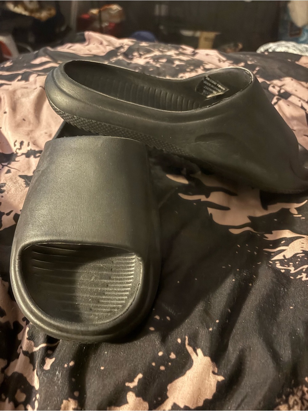 Men's Black Slip-On Foam Slide Sandals - Cushioned Everyday Comfort